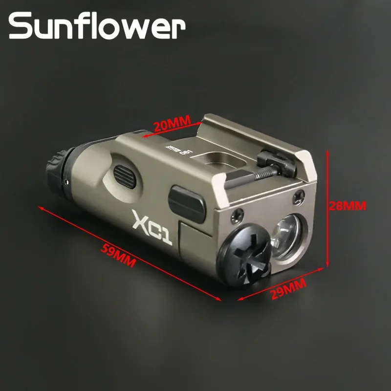 Armas tácticas SF XC1 linterna LED Metal Mini linterna de explorador constante/momenentaria G17 G18 G19 luz de caza Airsoft para riel de 20mm - imagen 5