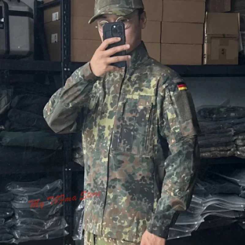 Chaqueta táctica alemana KSK Flecktarn, camisa De combate De camuflaje para todo terreno, Tops y pantalones De entrenamiento antiinfrarrojos De Ban - imagen 5