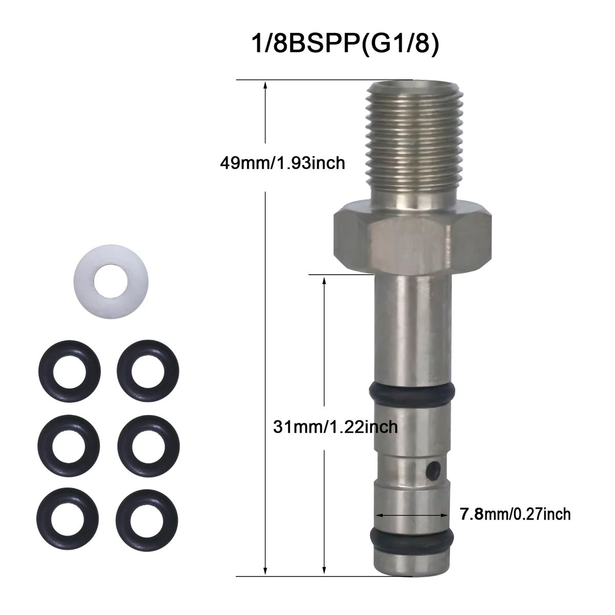 Válvula adaptadora de carga rápida con sonda de llenado inox - imagen 4