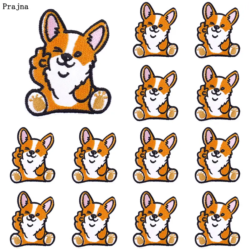 Prajna-parche bordado de gato Hippie, parches para planchar en la ropa, pegatinas, bolsos de animales de dibujos animados, apliques para ropa, 10 piezas - imagen 5