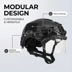 Casco Táctico Wendy 3.0 con gafas, ABS y lente antivaho PC ajustable