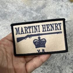 Parche con insignia de moral de Martini Henry, parches tácticos para abrigo británico, brazalete del ejército militar, pegatina para mochila con gancho impreso