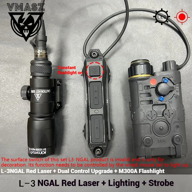 Elemento táctico NGAL indicador rojo y verde Surefir M300A M600C con interruptor de Control Dual iluminado para riel de 20MM - imagen 3