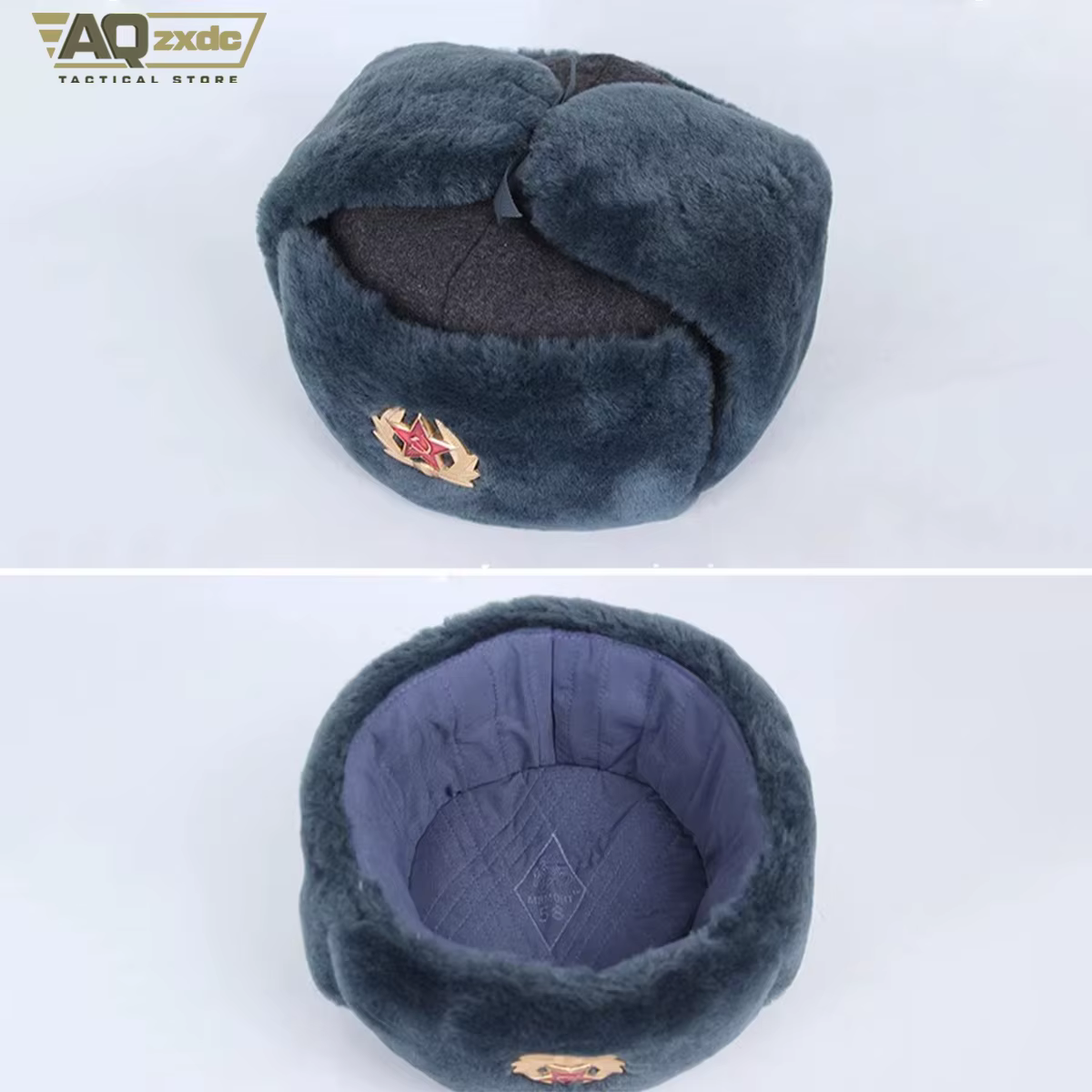 AQzxdc Sombrero Ushanka Algodón M69 Ejército Rojo Invierno Gris - imagen 3