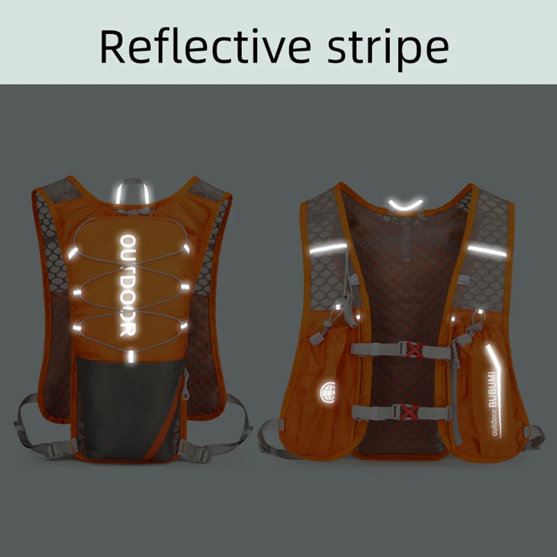 Mochila con chaleco hidratante para correr, bolsa de agua deportiva, mochila de almacenamiento ultraligera para correr, bolsa transpirable para bicicleta de maratón - imagen 5