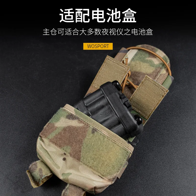 Bolsa de batería NVG para casco táctico MK2 con sujetadores de gancho y bucle ajustables y cordones elásticos - imagen 4