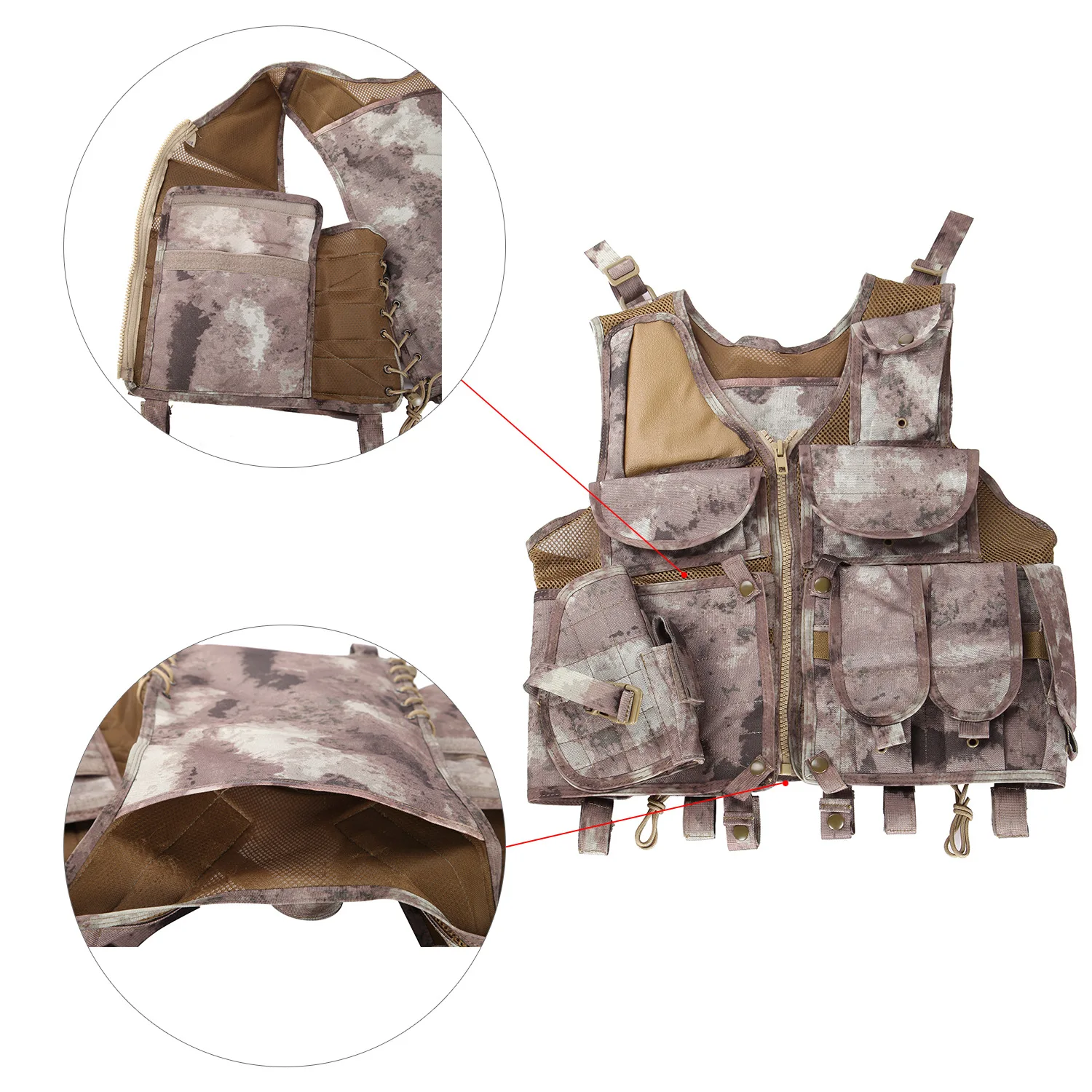 Chaleco táctico de malla transpirable, chaleco protector de misión al aire libre, tela Oxford 600D - imagen 4