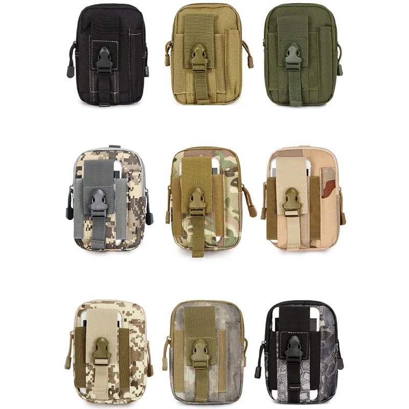 Bolsa Molle para deportes al aire libre, riñonera con cinturón, funda con soporte para teléfono, para acampar al aire libre, escalada, correr, caza, pequeñas bolsas EDC - imagen 3