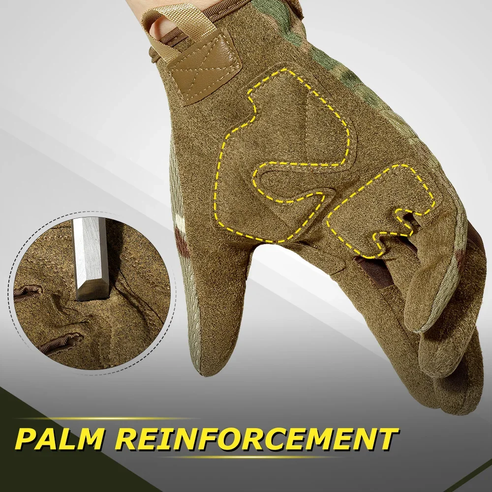 Guantes tácticos para hombre con pantalla táctil, a prueba de golpes, camuflaje, combate, caza, Airsoft, senderismo, ciclismo, tiro, bicicleta, conducción, antideslizantes - imagen 5