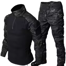 MCBK-trajes tácticos para hombre, conjuntos de combate, uniforme militar, ropa de caza de camuflaje negro, camisa de entrenamiento, pantalones de Paintball Airsoft