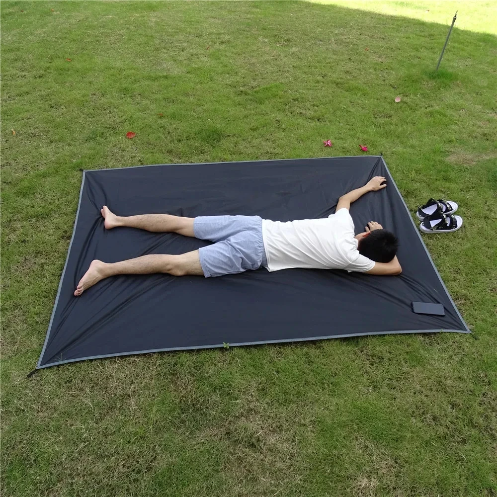 Colchoneta impermeable para acampar con clavijas, colchón para tienda de campaña, manta de Picnic al aire libre, ultraligera, Bolsillo grande, portátil, esterilla de viaje para playa - imagen 3