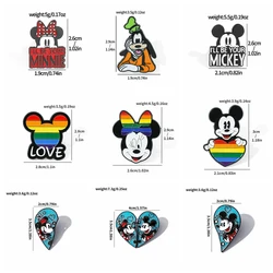 Insignias de Metal periféricas de personajes de dibujos animados europeos y americanos Mickey, Minnie, bufandas decorativas Diy, broches para ropa
