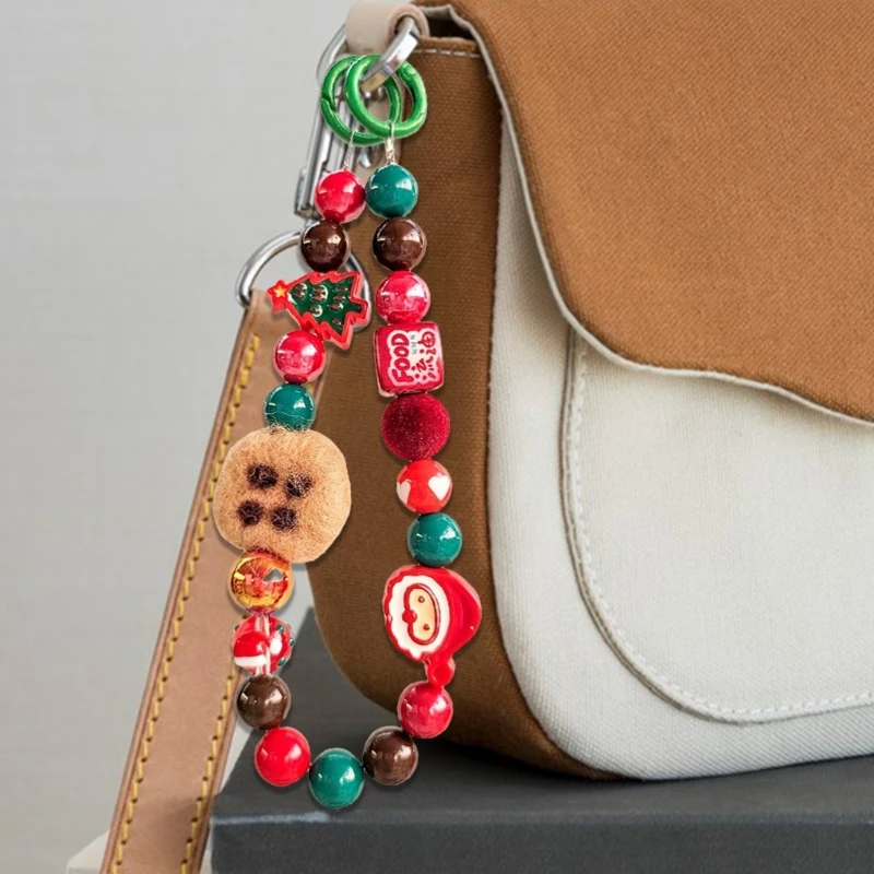Colgante teléfono móvil para mujer y niña, cuerda colgante navideña para teléfono, cordón elegante hecho a mano con cuentas, - imagen 2