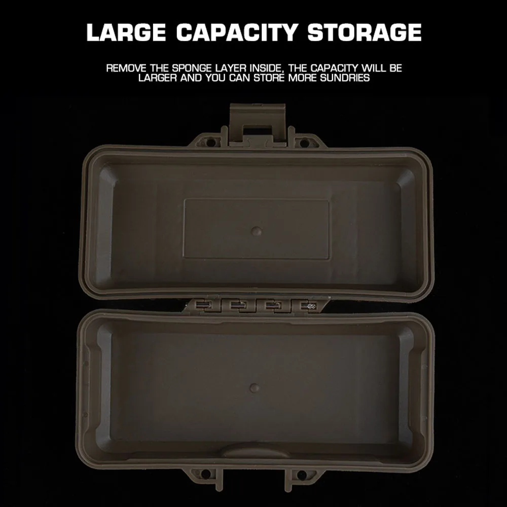 Caja impermeable a prueba de golpes para exteriores con almohadillas de protección de esponja, almacenamiento de linterna táctica, caja de herramientas de supervivencia para acampar, 15,2x6,3 cm - imagen 5
