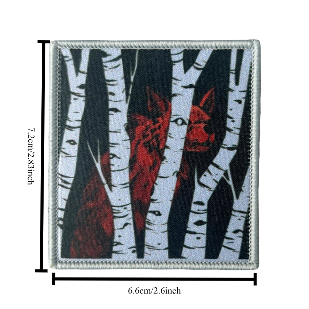 Parche táctico velcro zorro rojo bosque abedules - imagen 2