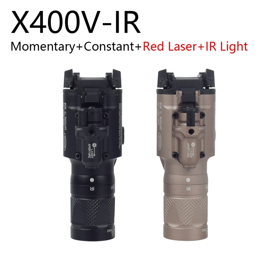 Surefir táctico LED X300 Ultra armas linterna Rifle IR luz X400 X400V X400U Ultra rojo verde láser G17 G19 Scout 20mm Rail - imagen 3