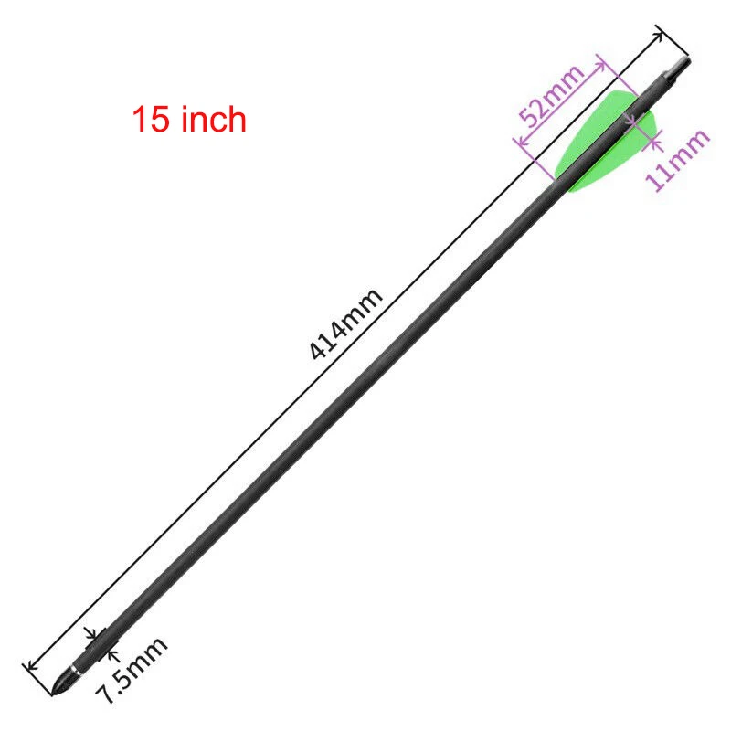 Pernos de ballesta de tiro con arco de 7,5 "y 15", flechas de cartón puro con puntas de flecha reemplazadas en Nock para caza al aire libre, 6 12 24 Uds. - imagen 5