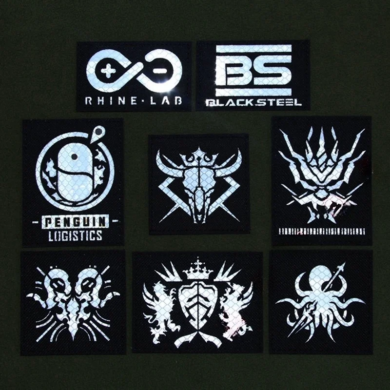 Arknights-Parche táctico reflectante IR, insignia de moral de tecnología Rheinland, BS, brazalete, parches de gancho y bucle, aplique de mochila para ropa - imagen 2