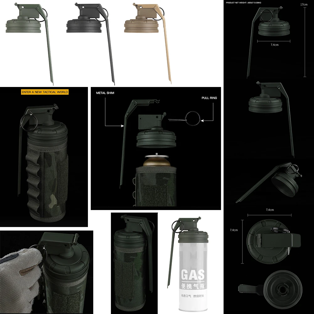 Nueva cubierta decorativa de tanque de Gas largo de caza CS, cubierta de tanque de Gas de Cassette de diseño dividido, cubierta de recipiente de Gas para acampar al aire libre