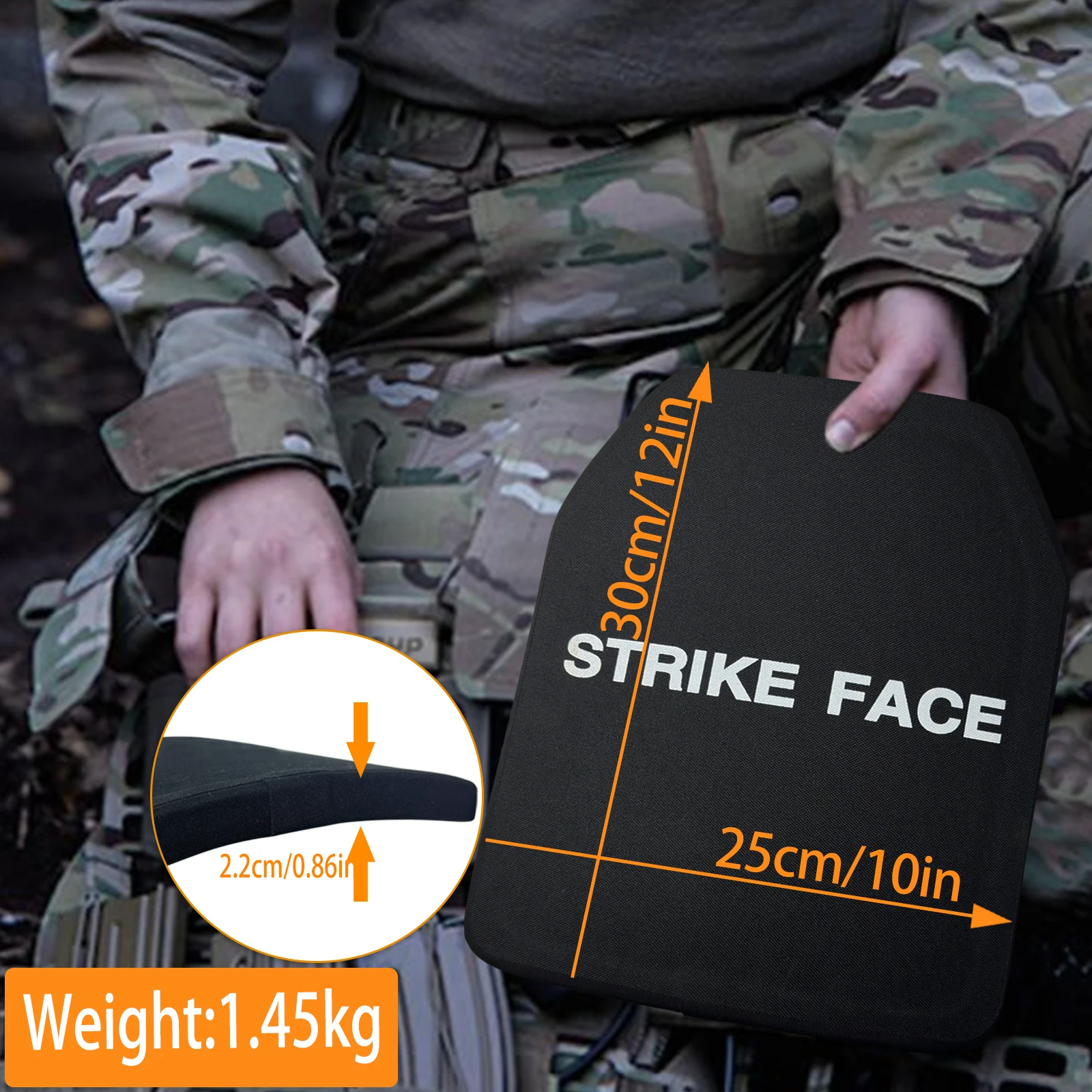 UNIONTAC NIJ III/NIJ IIIA placa a prueba de balas 10x12 luz táctica UHMWPE protección a prueba de balas armadura corporal chaleco placa de inserción - imagen 4