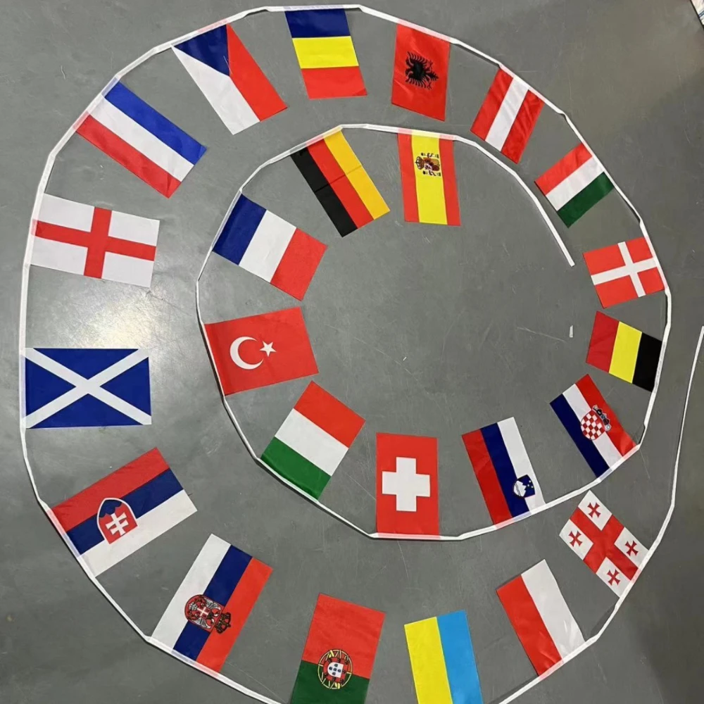 Bandera de la Copa Europea 2024, banderas de fiesta al aire libre, partido de Fútbol, Bar, 14x21cm - imagen 2