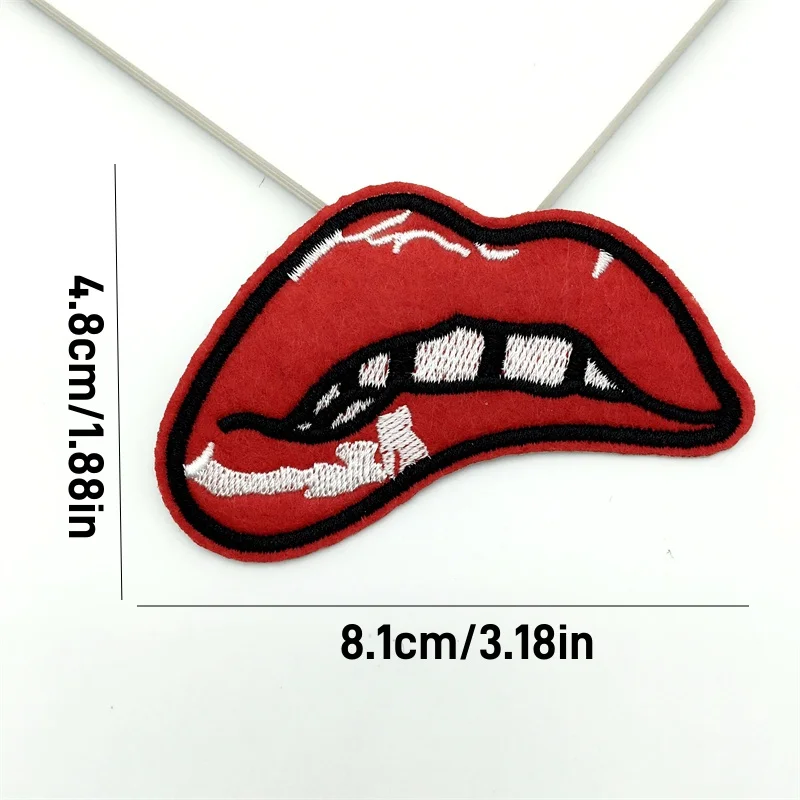 Parche táctico bordado rojo romántico adhesivo termofusible para ropa - imagen 4