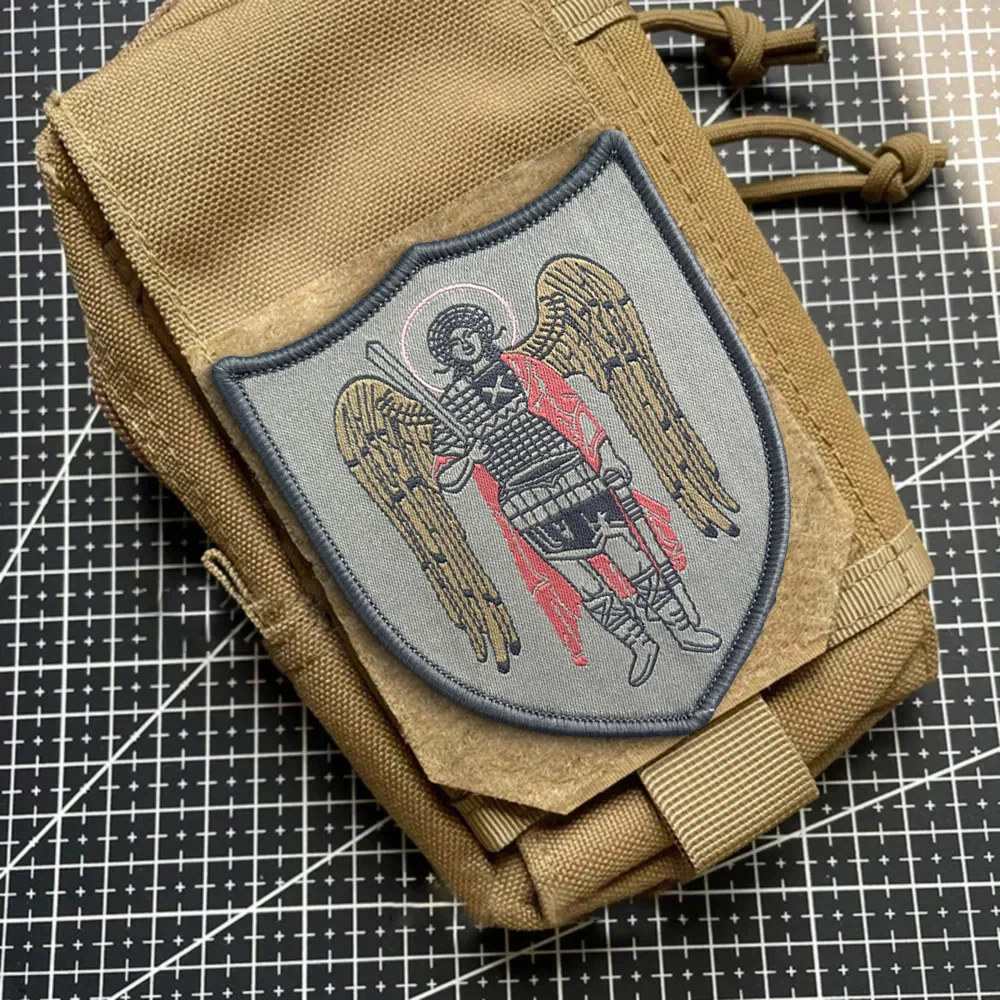 Parches tácticos de San Miguel Arcángel, parche de gancho y bucle de operador, insignia militar de Chevron, brazalete, pegatinas de decoración para mochila - imagen 4