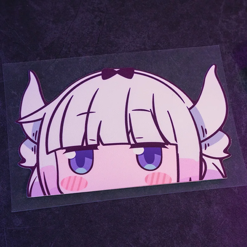 Pegatina de Anime de dibujos animados de Dragon Maid, lindo coche eléctrico, motocicleta, ventana de coche, maletas, cuadernos, decoración DIY - imagen 2