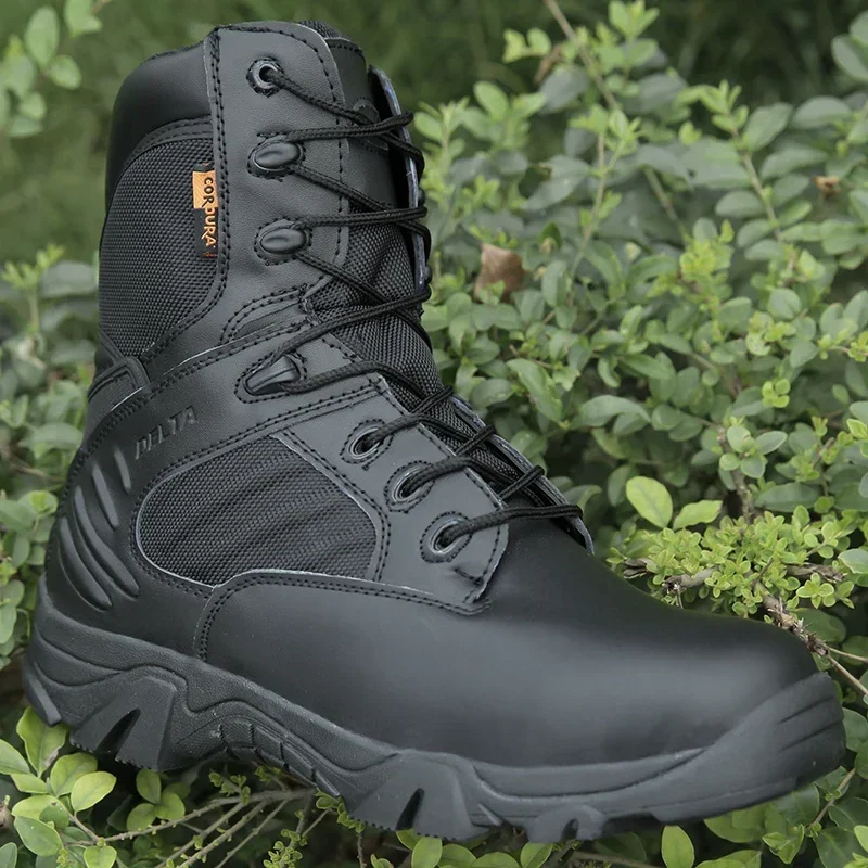 Botas tácticas para hombre, botines de combate en el desierto impermeables de cuero de fuerza especial, zapatos de trabajo de talla grande 39-47 - imagen 3