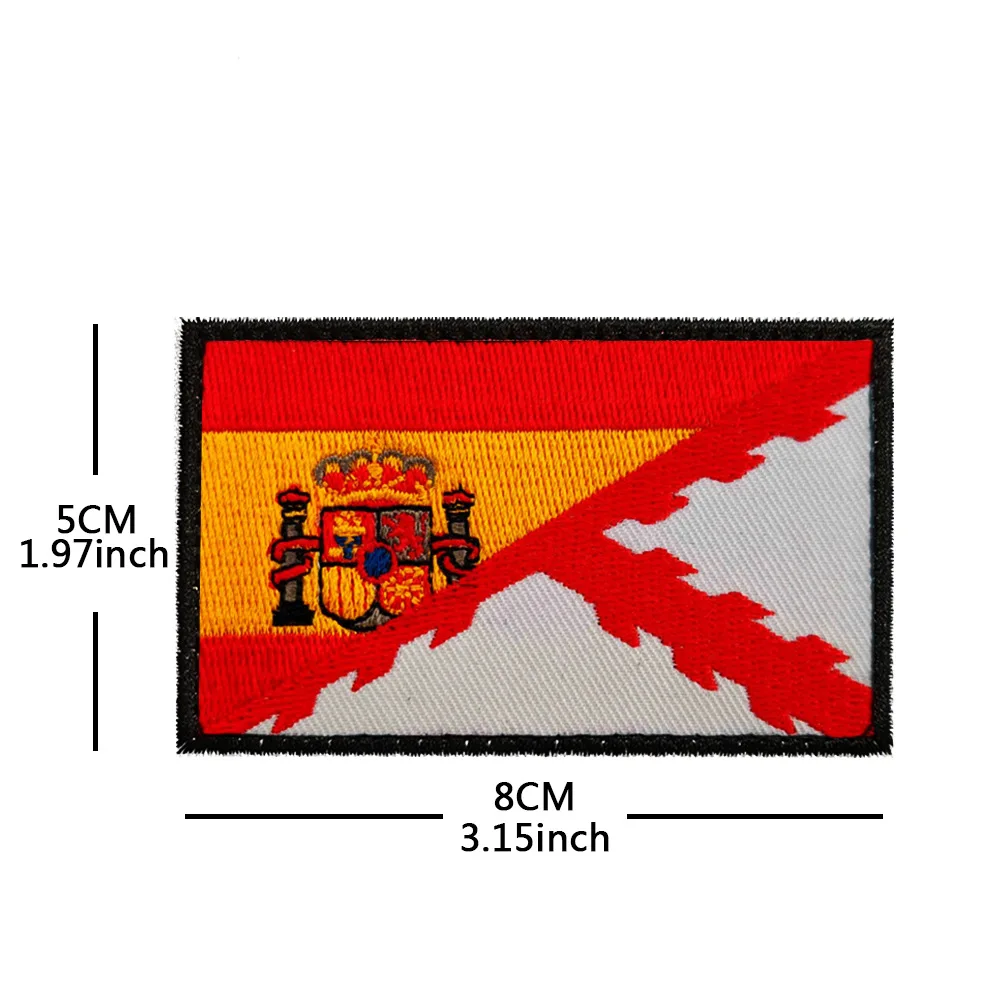 Parche de bandera de tenedor Borgoña, tira de pecho española, parche mágico, cataluña de Galicia, Valencia Andalucia, Asturias, insignia de águila de doble cabeza - imagen 4