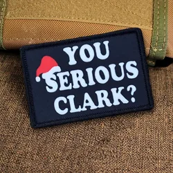 "¿Tu serio?" Parche táctico de moral de Navidad, parches divertidos de gancho y bucle, insignia militar, pegatinas para mochila, brazalete, aplique para casco