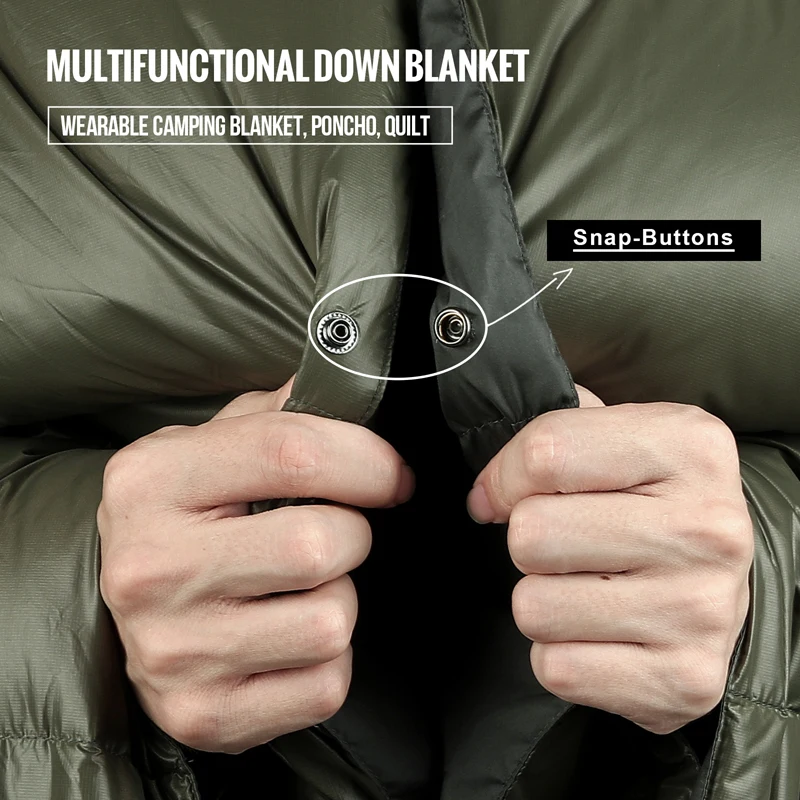 OneTigris-Manta de acampada para 2 personas, colchas de viaje ligeras de plumón de pato para exteriores, ampliadas y anchas, para acampar y hacer senderismo, 3 estaciones - imagen 5