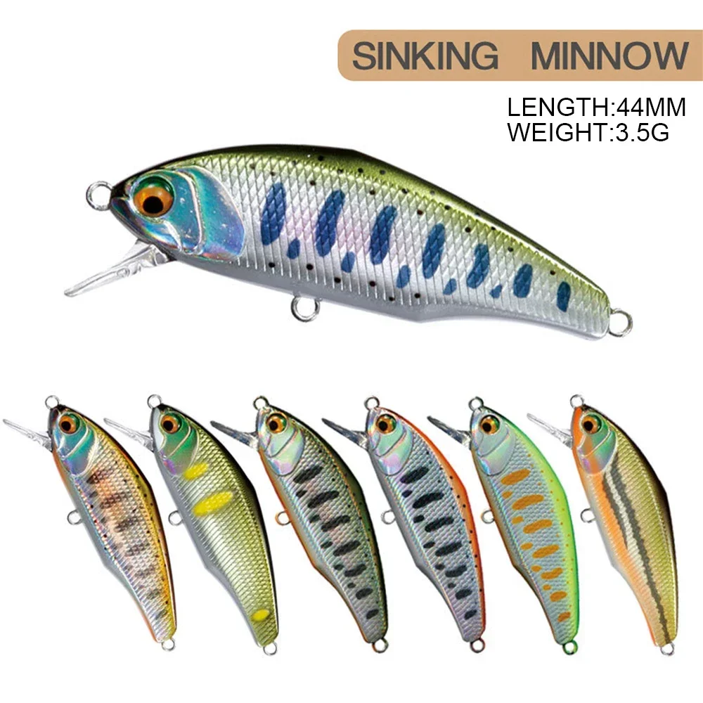 44mm 3,5g Smith hundimiento Minnow Wobblers Señuelos de pesca trucha cebo duro de plástico Artificial Jerkbaits Peche Bass pesca de carpa - imagen 2