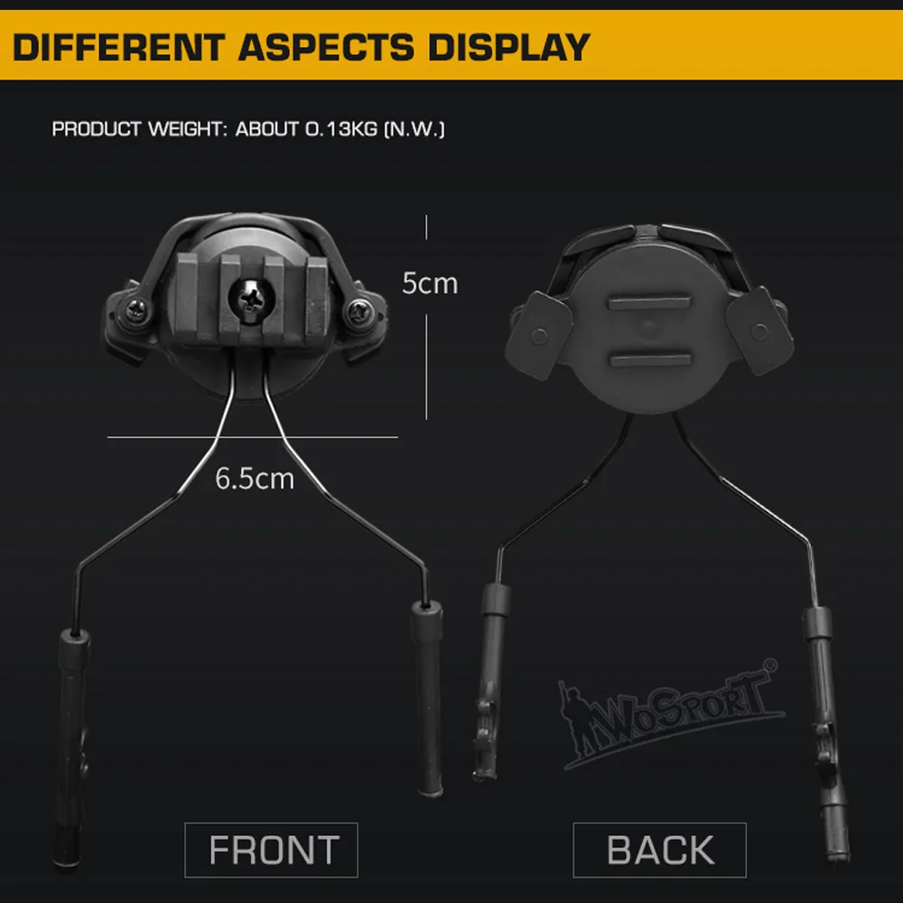 Soporte táctico para auriculares, accesorios para casco, adaptador de riel de montaje rápido ajustable, equipo de tiro de caza Militar - imagen 4