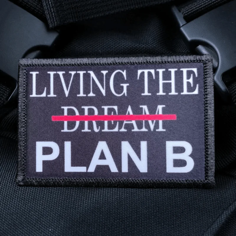 Living The Dream-patch divertido con estampado de gancho y bucle para ropa, insignia de moral militar, brazalete, pegatinas para mochila - imagen 2