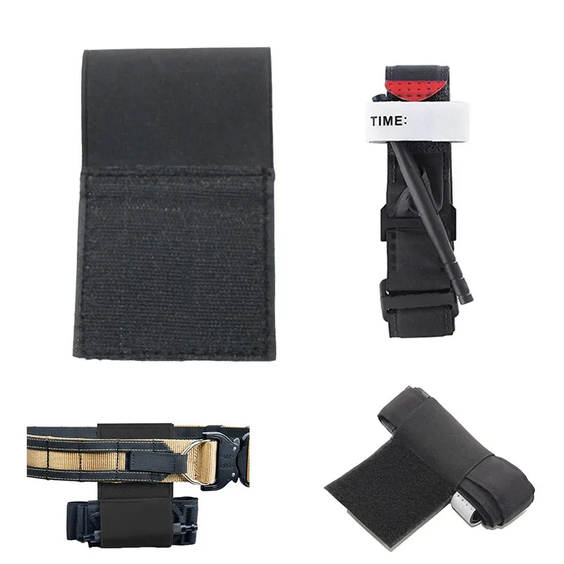 Soporte de bolsa de torniquete elástico táctico para chaleco, portador de placa, aparejo de pecho, gancho y bucle, soporte de almacenamiento de torniquete seguro