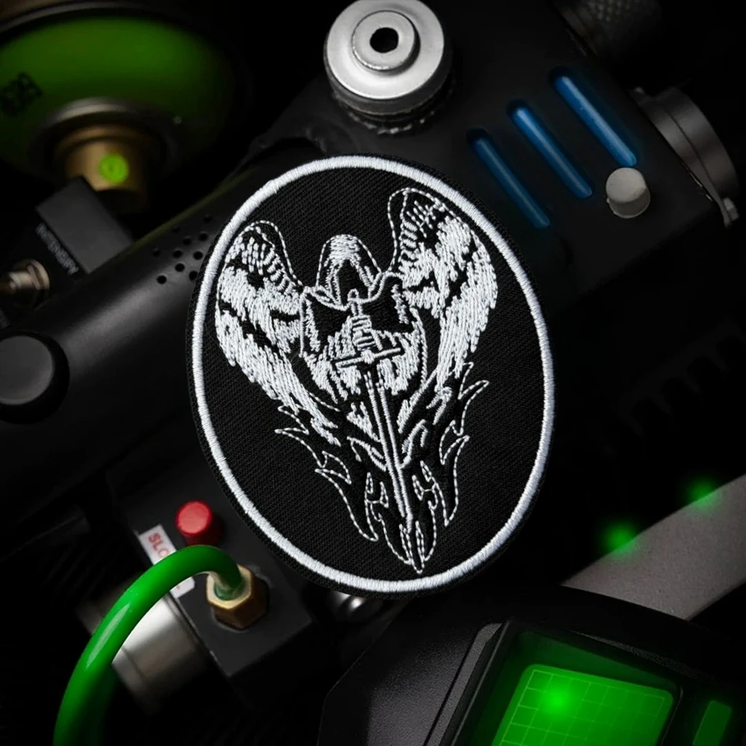 Parches de insignia de moral divertida militar táctico de Ángel de batalla para ropa, emblema del ejército, pegatinas de gancho y bucle bordados para mochila