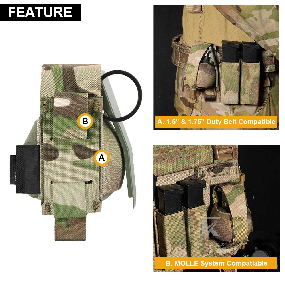 KRYDEX Bolsa táctica MOLLE elástica para granada Frag riñonera - imagen 2