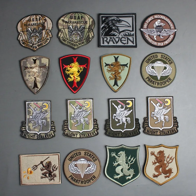 Accesorios para bolsa al aire libre, brazalete para ventilador militar, insignia de paracaidista bordada, brazalete táctico de mono, abrigo, sombrero, bolsa, parche para mochila