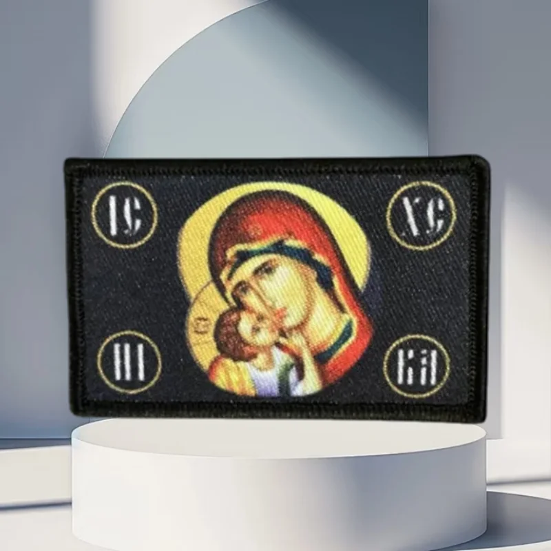 Parche con estampado de Madonna, insignia de moral táctica con gancho y bucle, pegatina decorativa para mochila, parches militares para brazalete para ropa - imagen 2
