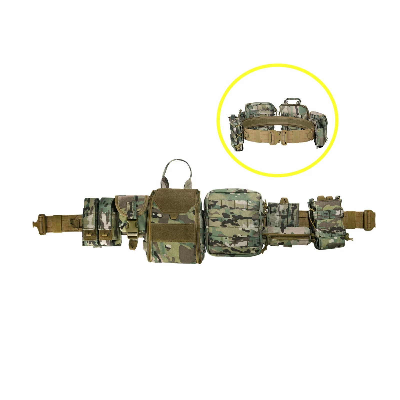 Cinturón táctico Yakeda 8 en 1, tácticas de caza negras para exteriores, bolsa de almacenamiento para aplicación de la ley, cinturón de pistola de aire de tráfico de seguridad Hiki Duty - imagen 4