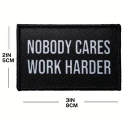 Parche morale bordado Nobody Work Hard con velcro