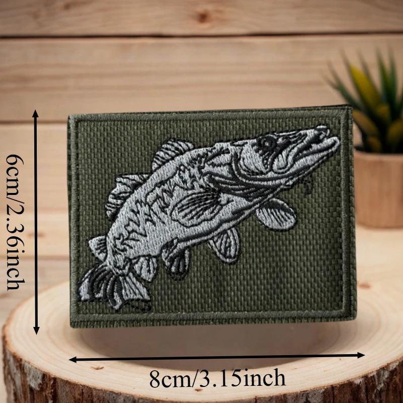 Parche bordado 3D de pescado, chaleco táctico, sombreros con gancho y bucle, insignia de moral, mochila, pegatinas decorativas, parches para brazalete para ropa - imagen 3