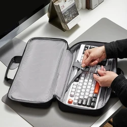 Estuche Viaje para teclados con áreas almacenamiento separadas, compartimento acolchado, organizador malla, bolsillos,