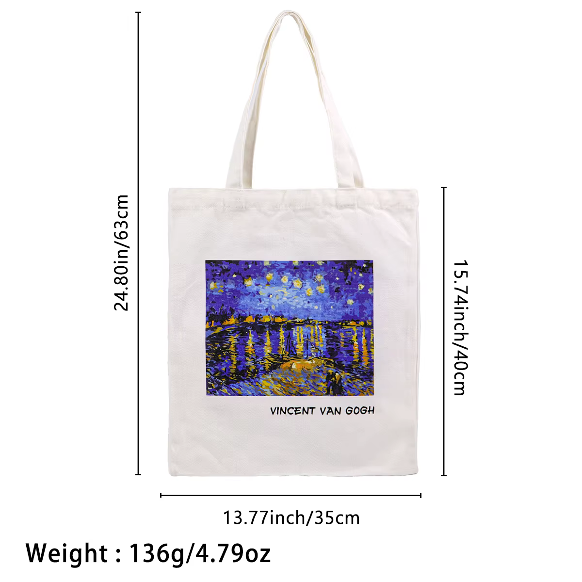 Bolso de lona Van Gogh vista frontal