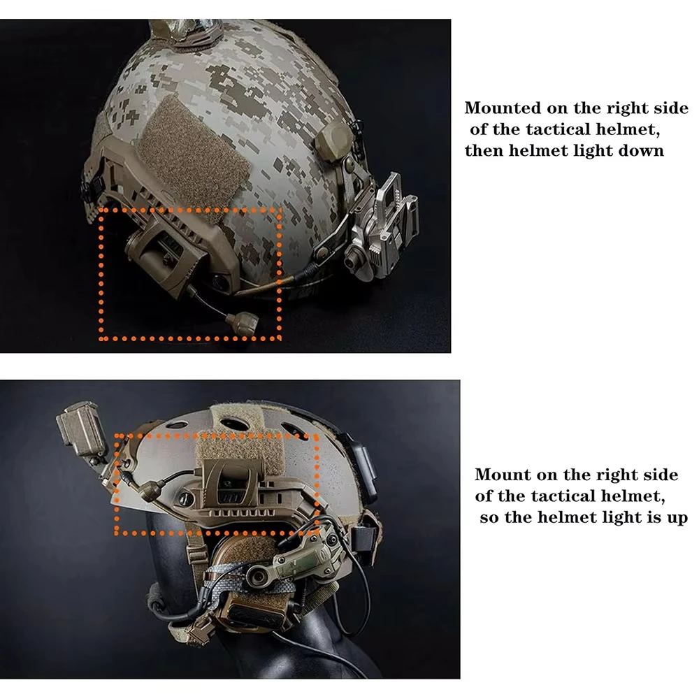 Luz táctica para casco, linterna LED de 3 modos, iluminación nocturna para exteriores, para caza láser, ciclismo militar, lámpara para casco de pesca, 5 uds. - imagen 3