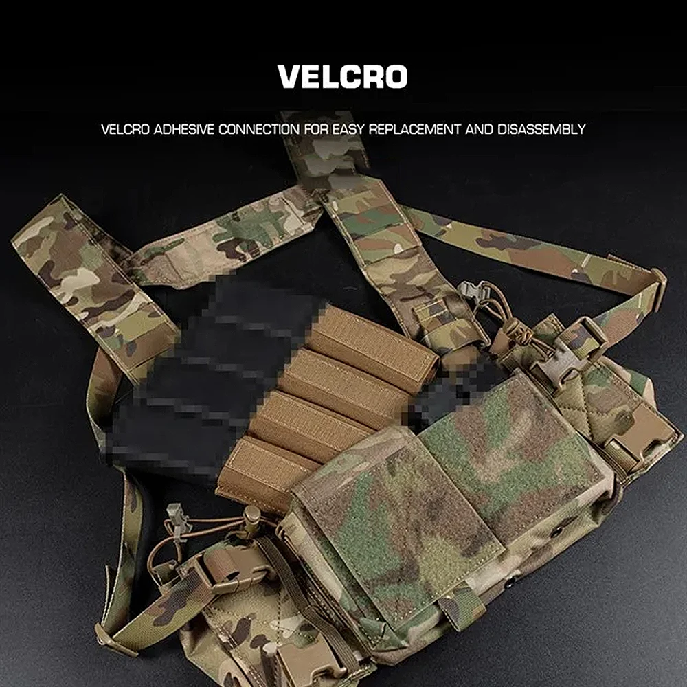 Soporte para revistas cuádruples MP5 MP7, inserto para plataforma de pecho, chaleco táctico, funda Mag, soporte para revistas, bolsillo con cierres de gancho - imagen 5