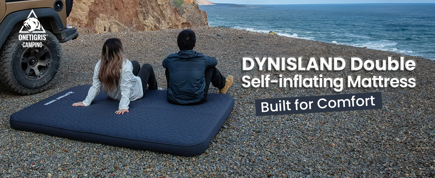 Colchoneta Dynisland desplegada y lista para acampar