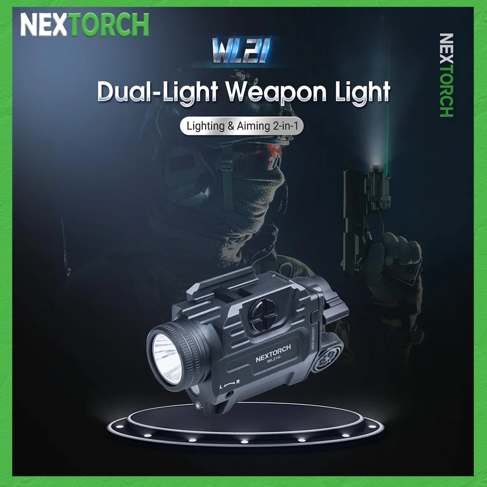 NEXTORCH WL21G / WL21R / WL21IR Luz táctica de 650 lúmenes, luces LED para pistola, linterna compacta de alta potencia