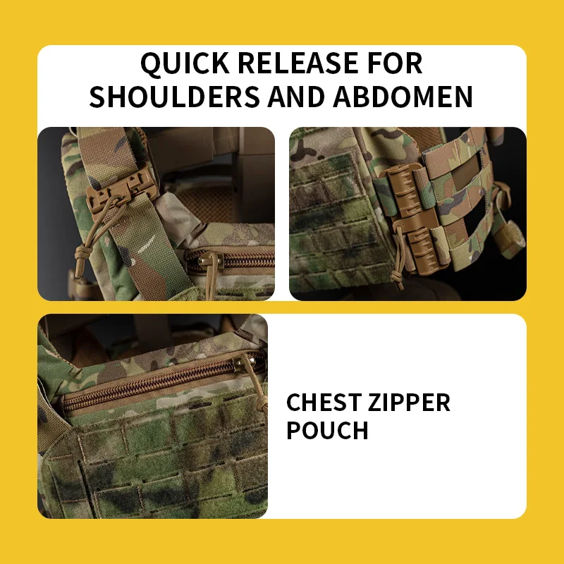 Chaleco portador de placa táctico Agilite K19 3,0, sistema de liberación rápida, chaleco de caza, equipo Airsoft de Paintball - imagen 4